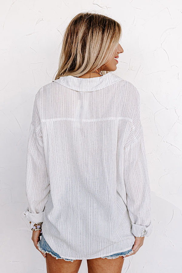 Newport Look Button Up Top in Grey