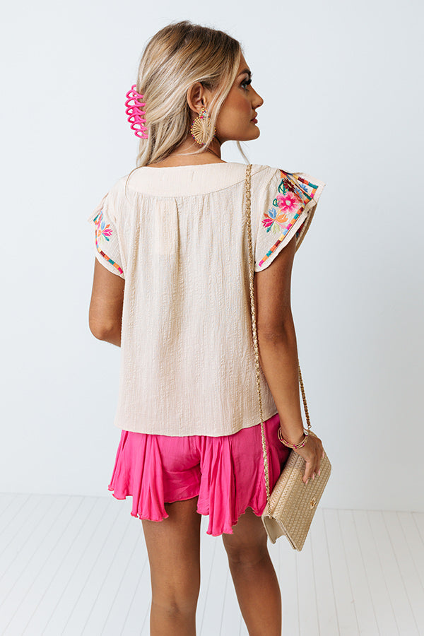 Off Into The Sunset Embroidered Shift Top