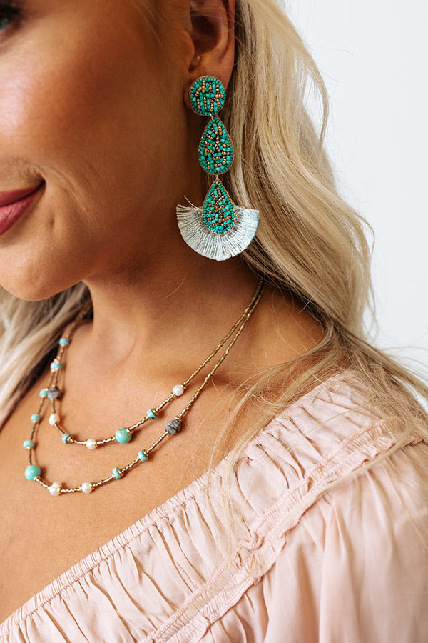 Austin Outing Beaded Earrings In Turquoise