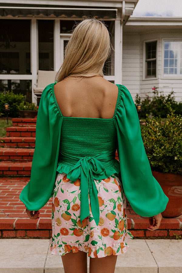 Showered In Love Crop Top In Green