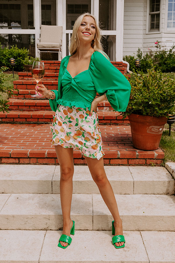 Showered In Love Crop Top In Green