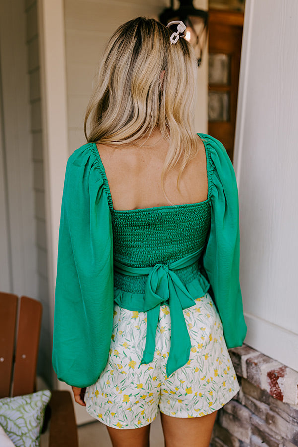Showered In Love Crop Top In Green
