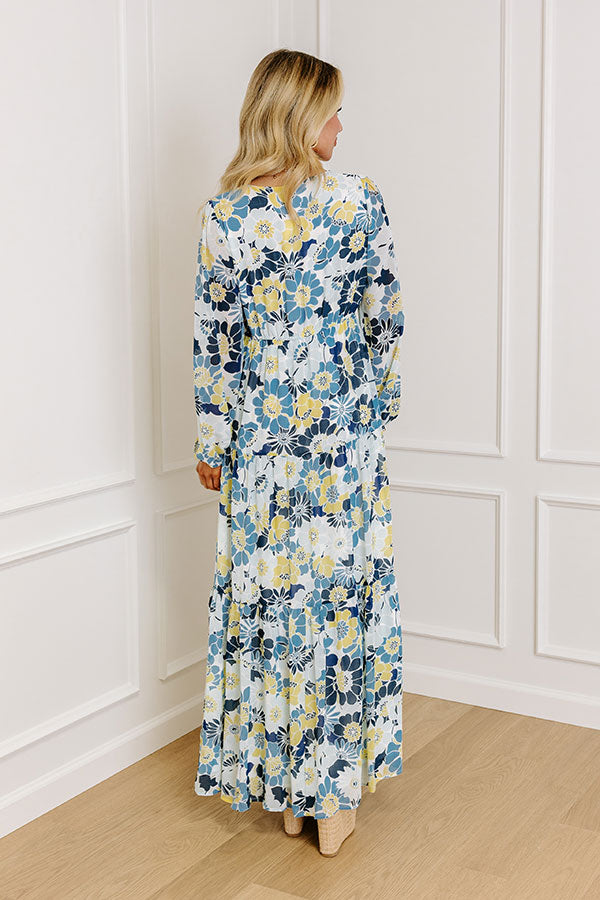 Seas The Moment Floral Maxi in Sky Blue