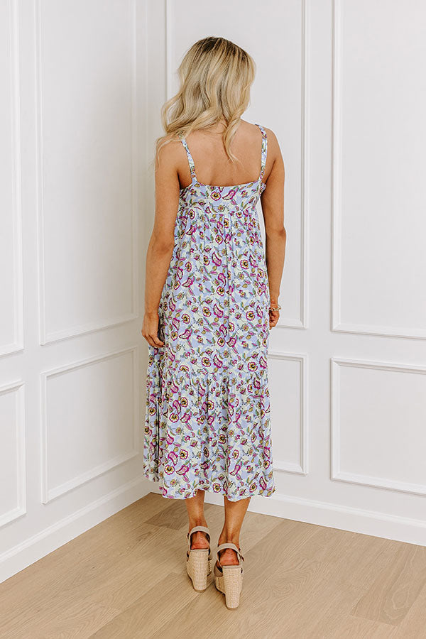 Sweet Intentions Floral Midi In Lavender