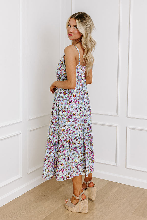 Sweet Intentions Floral Midi In Lavender