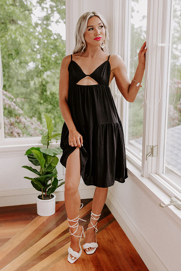 Having A Blast Babydoll Dress In Black