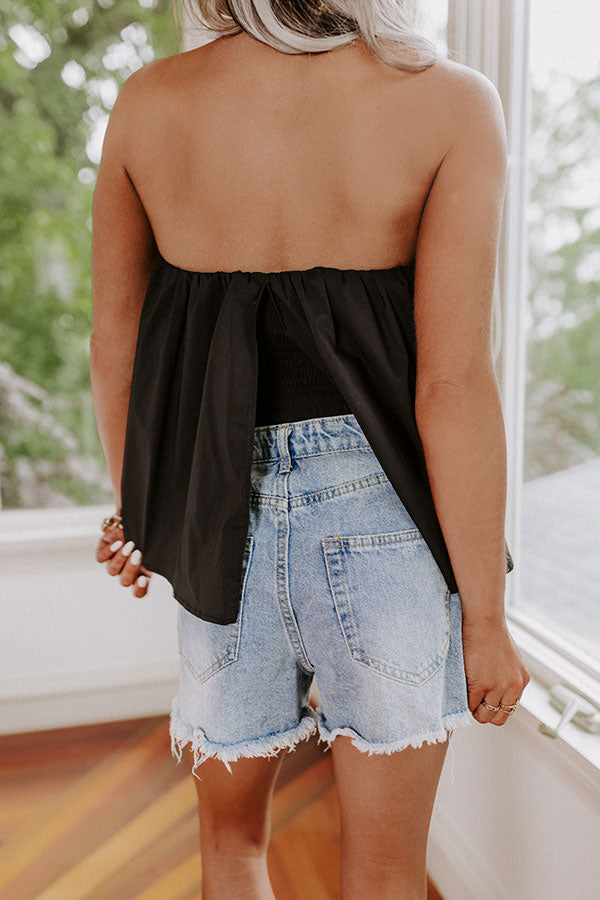 The Party Goes On Tube Top In Black