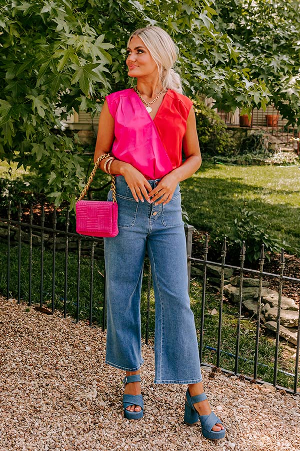 Hamptons Luxury Colorblock Bodysuit In Red