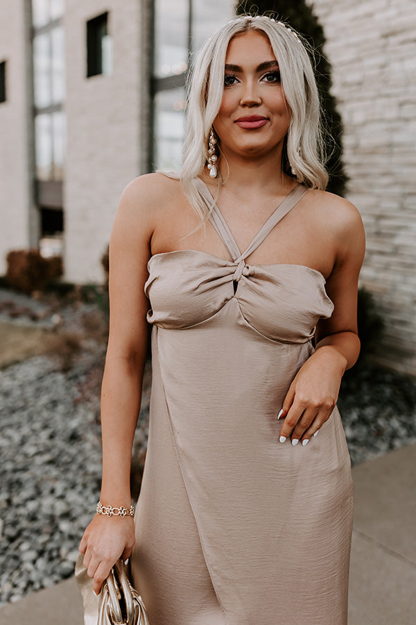 Up At Dawn Maxi In Warm Taupe