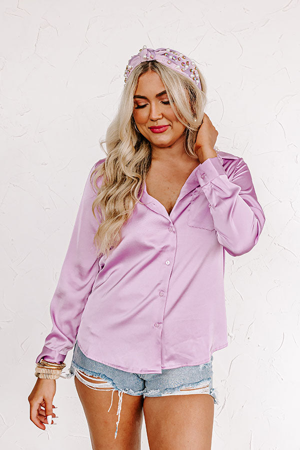 Once In A Lifetime Satin Top In Lavender