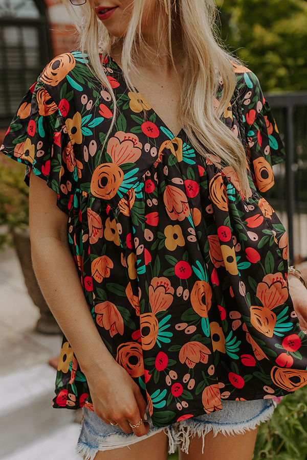 Memories On Repeat Babydoll Top In Black
