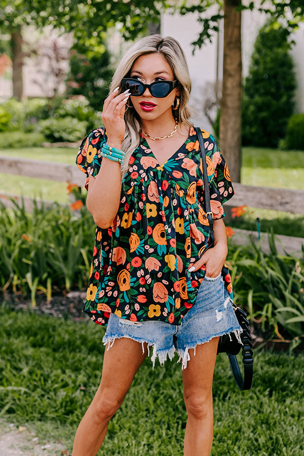 Memories On Repeat Babydoll Top In Black