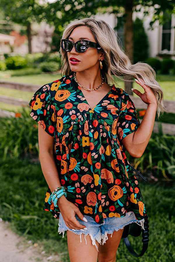 Memories On Repeat Babydoll Top In Black