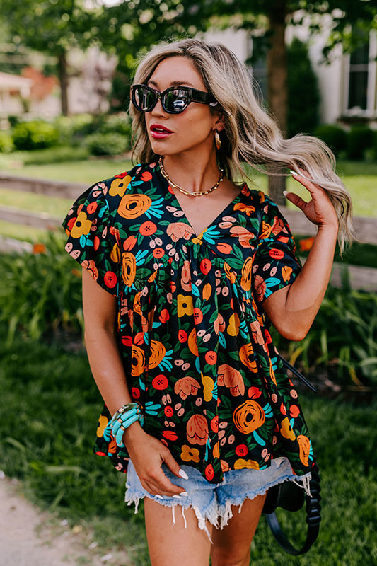 Memories On Repeat Babydoll Top In Black