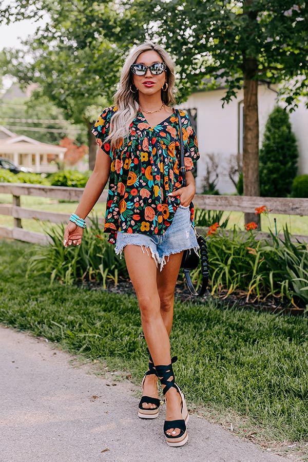 Memories On Repeat Babydoll Top In Black