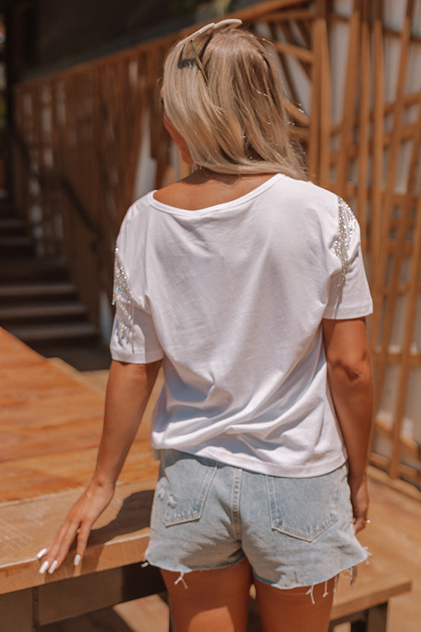 Free To Sparkle Rhinestone Shift Top