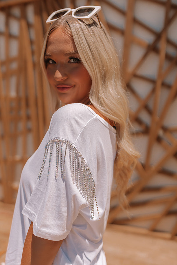 Free To Sparkle Rhinestone Shift Top