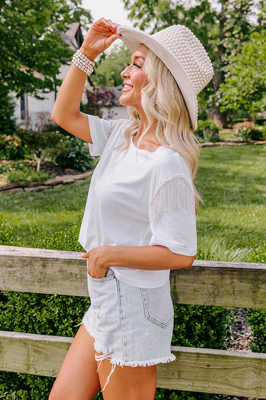 Free To Sparkle Rhinestone Shift Top
