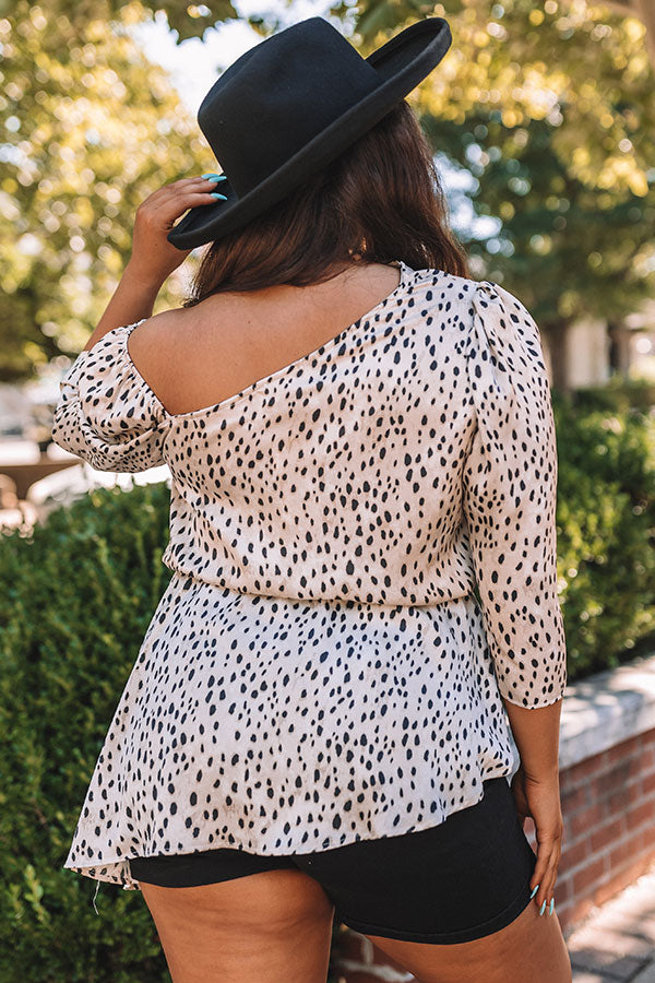 Classy And Confident Cheetah Print Top In Birch Curves