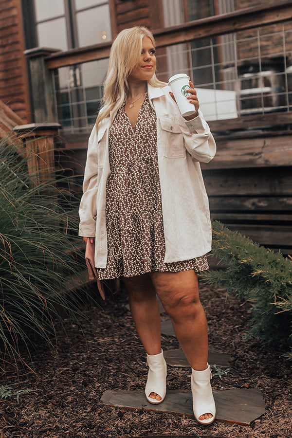 Timing Is Everything Corduroy Button Up In Cream Curves