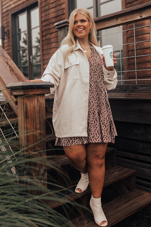 Timing Is Everything Corduroy Button Up In Cream Curves