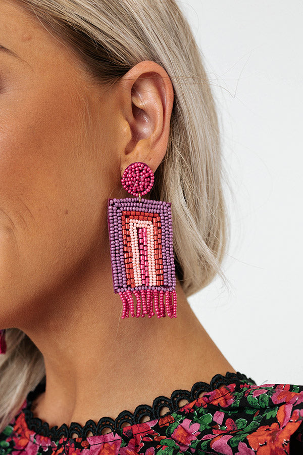 Malibu Pier Beaded Earrings In Pink