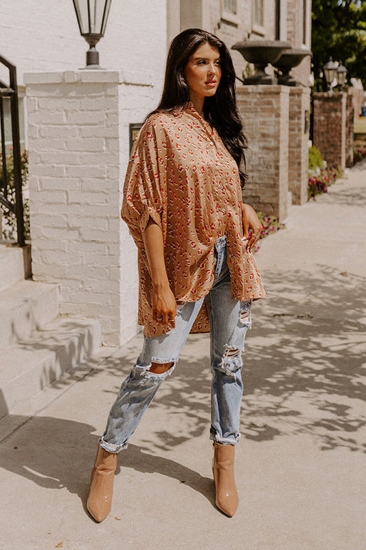 Dream And Dance Shift Top In Iced Latte