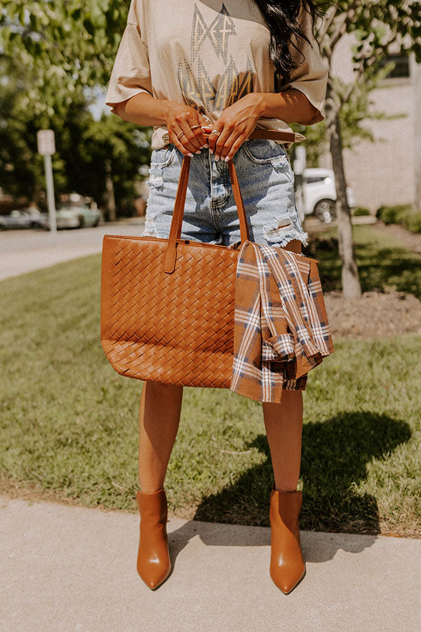 Boston Market Faux Leather Tote In Maple