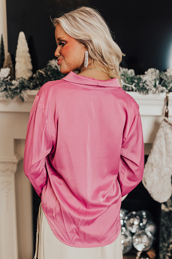 Fashionable Scene Satin Feather Top In Blush