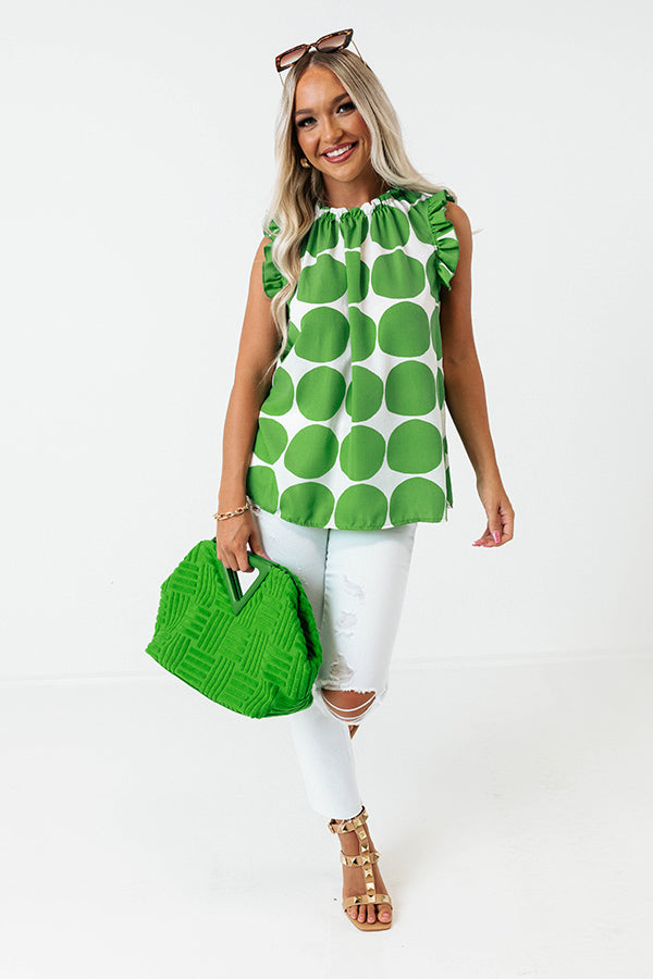 Brunch And Go Shift Top In Kelly Green