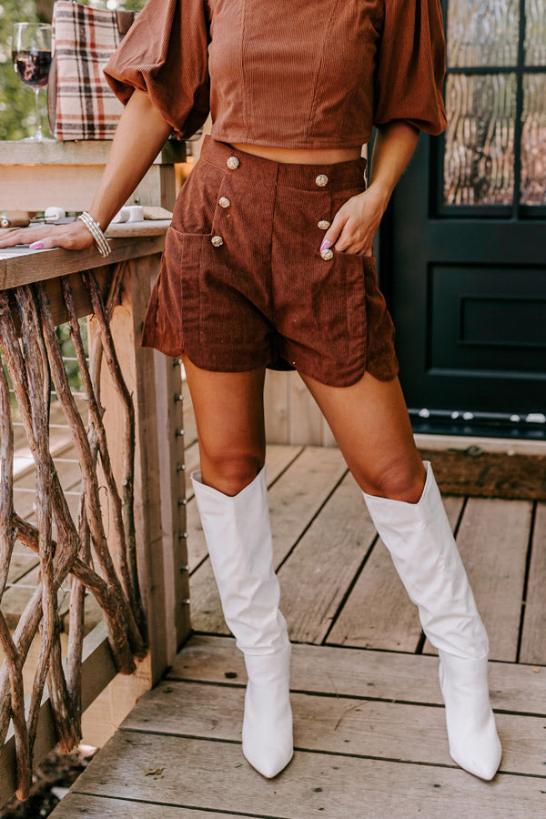 The Maze High Waist Corduroy Shorts
