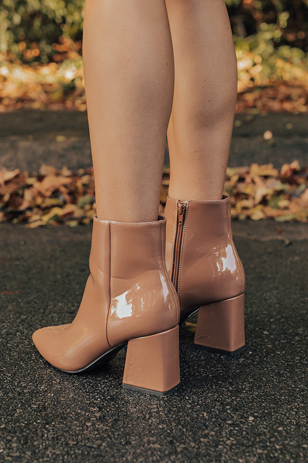 The Rowe Patent Bootie in Tan