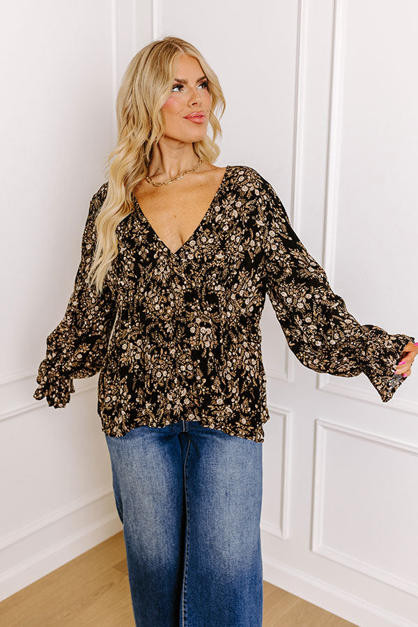 Enjoy The Daylight Babydoll Top In Black Curves