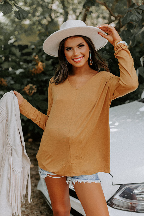 Lean Into Me Shift Top In Camel