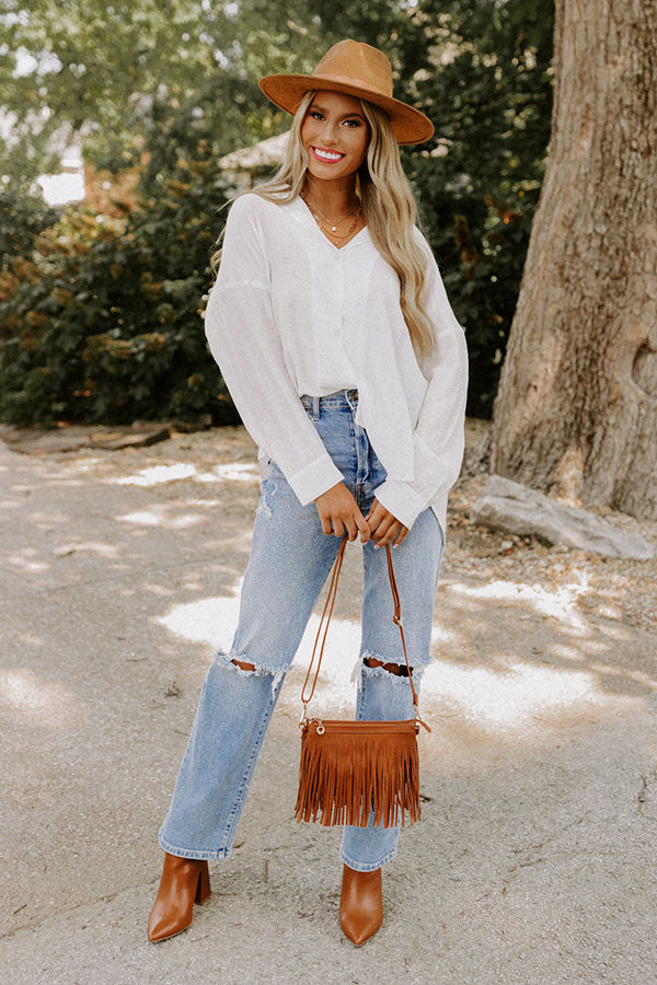 Wisteria Avenue Button Up In Cream