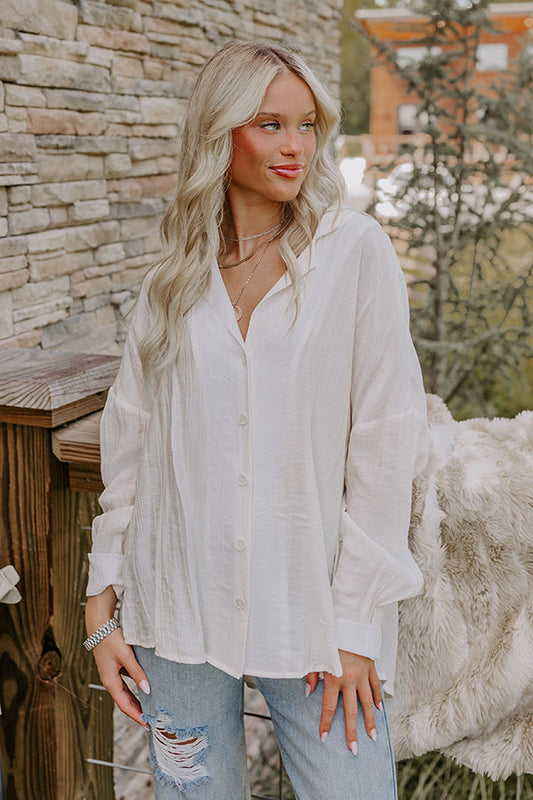 Wisteria Avenue Button Up In Cream