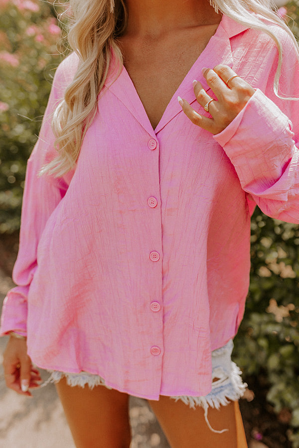 Wisteria Avenue Button Up In Pink