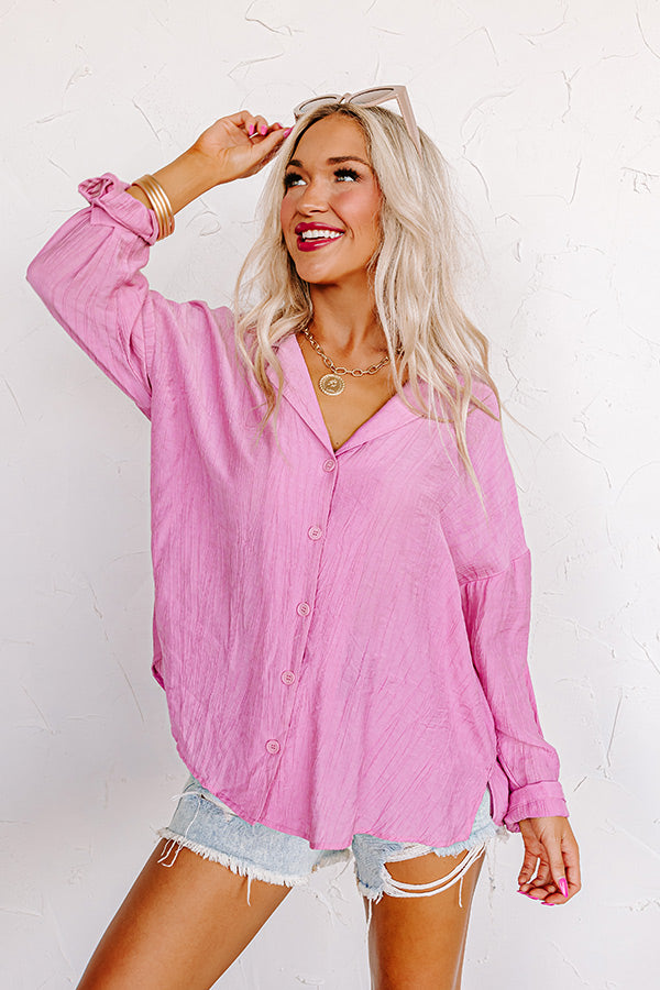 Wisteria Avenue Button Up In Pink