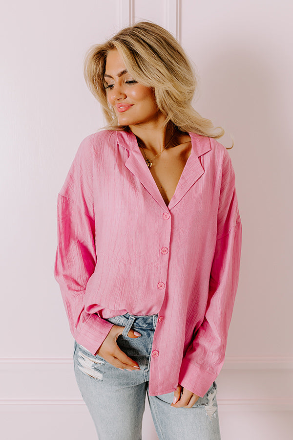 Wisteria Avenue Button Up In Pink