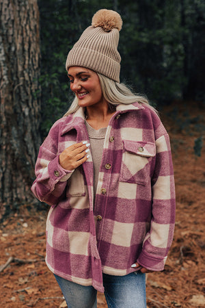 Cozy Paradise Plaid Jacket in Orchid