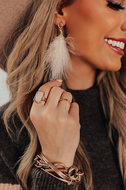 Chasing Love Ring Set In Peach