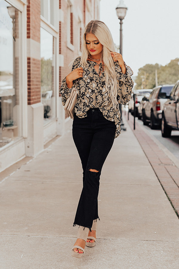 Moody Vibes Shift Top in Black