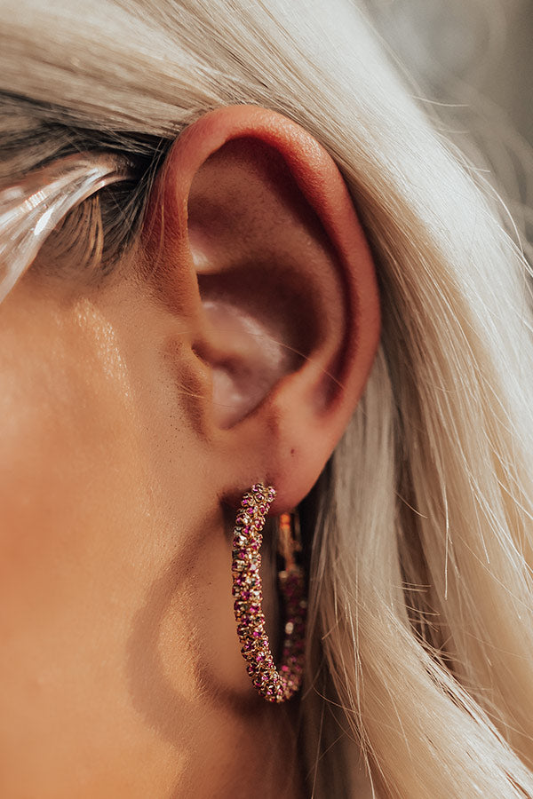 It's Giving Glamourous Hoop Earrings In Rose
