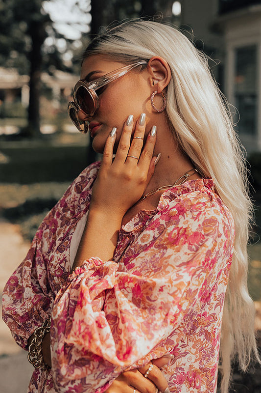 It's Giving Glamourous Hoop Earrings In Rose