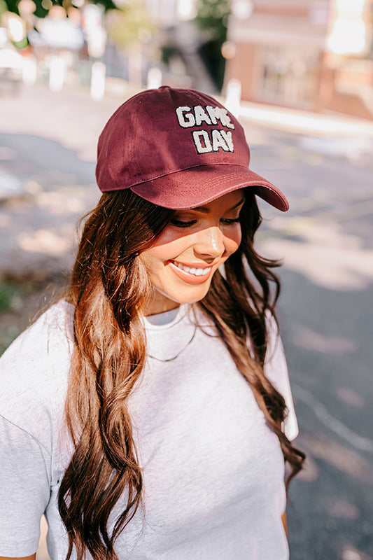 Game Day Baseball Cap In Maroon