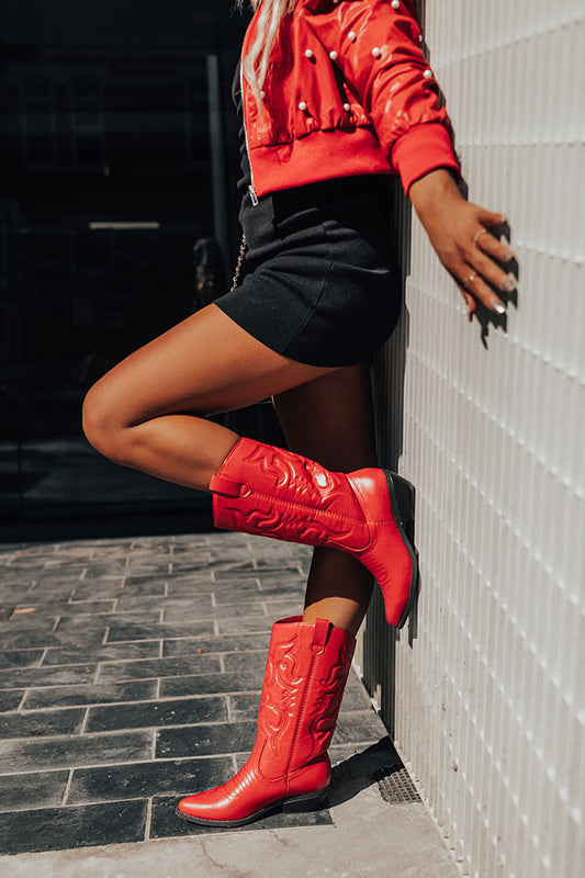 The Garth Faux Leather Cowboy Boot
