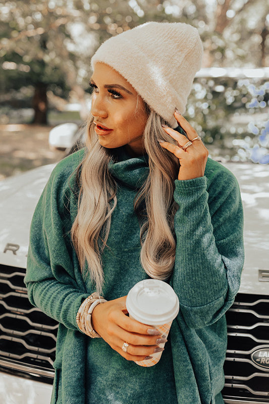 Cold Brew Eyelash Knit Beanie In Cream