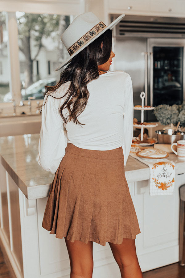 Dates And DMs Ruched Crop Top In White
