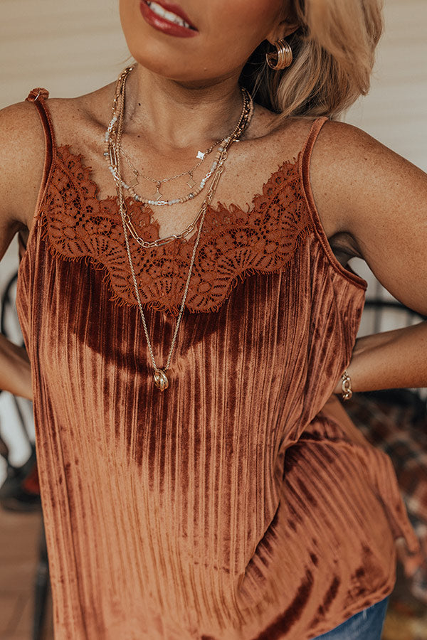 Finding Romance Velvet Tank In Rust Curves