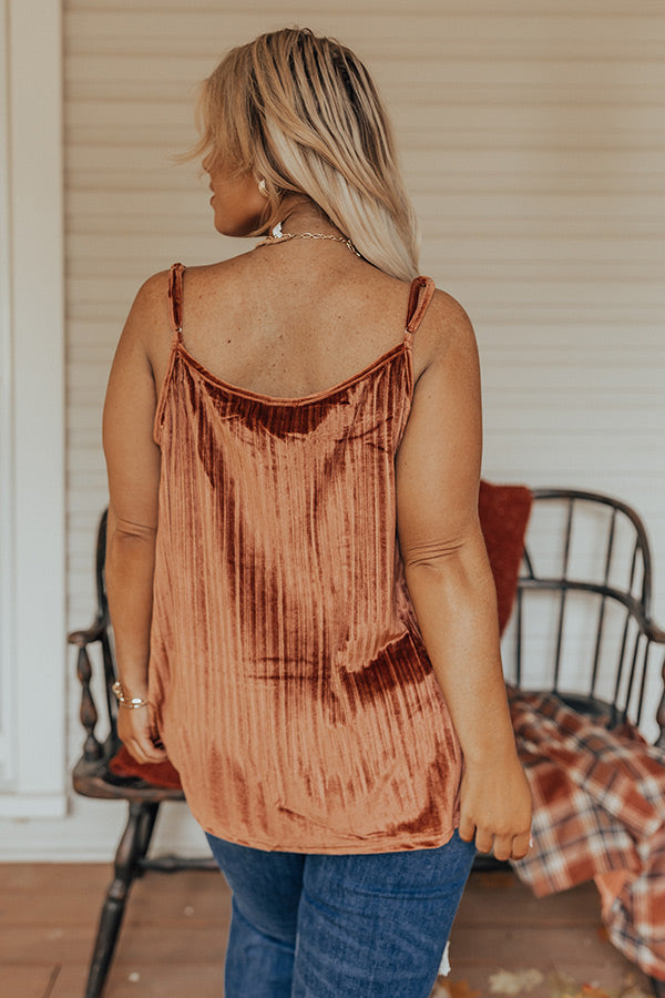 Finding Romance Velvet Tank In Rust Curves